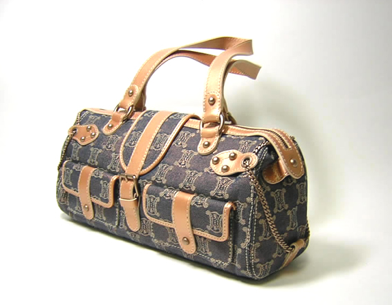 セリーヌ CELINE ジャガードブラゾンデニム ホライズンタルショルダーバッグ