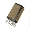 Prad key case, beige & dark brown