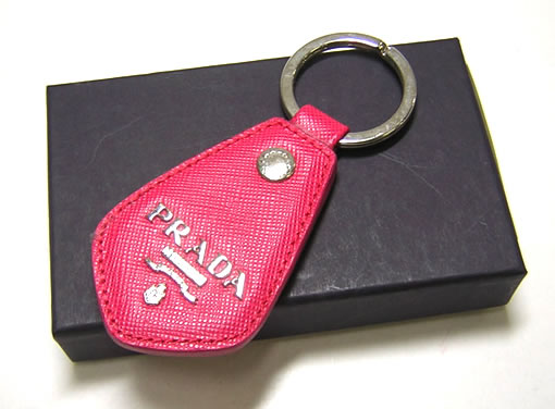 Prada logo key ring, peonia ( PRADA  Accessories ) 