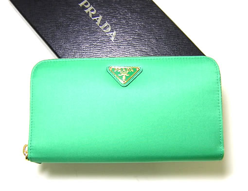 Prada tessuto zippered portfolio wallet, aqua marine ( PRADA  Wallet ) 