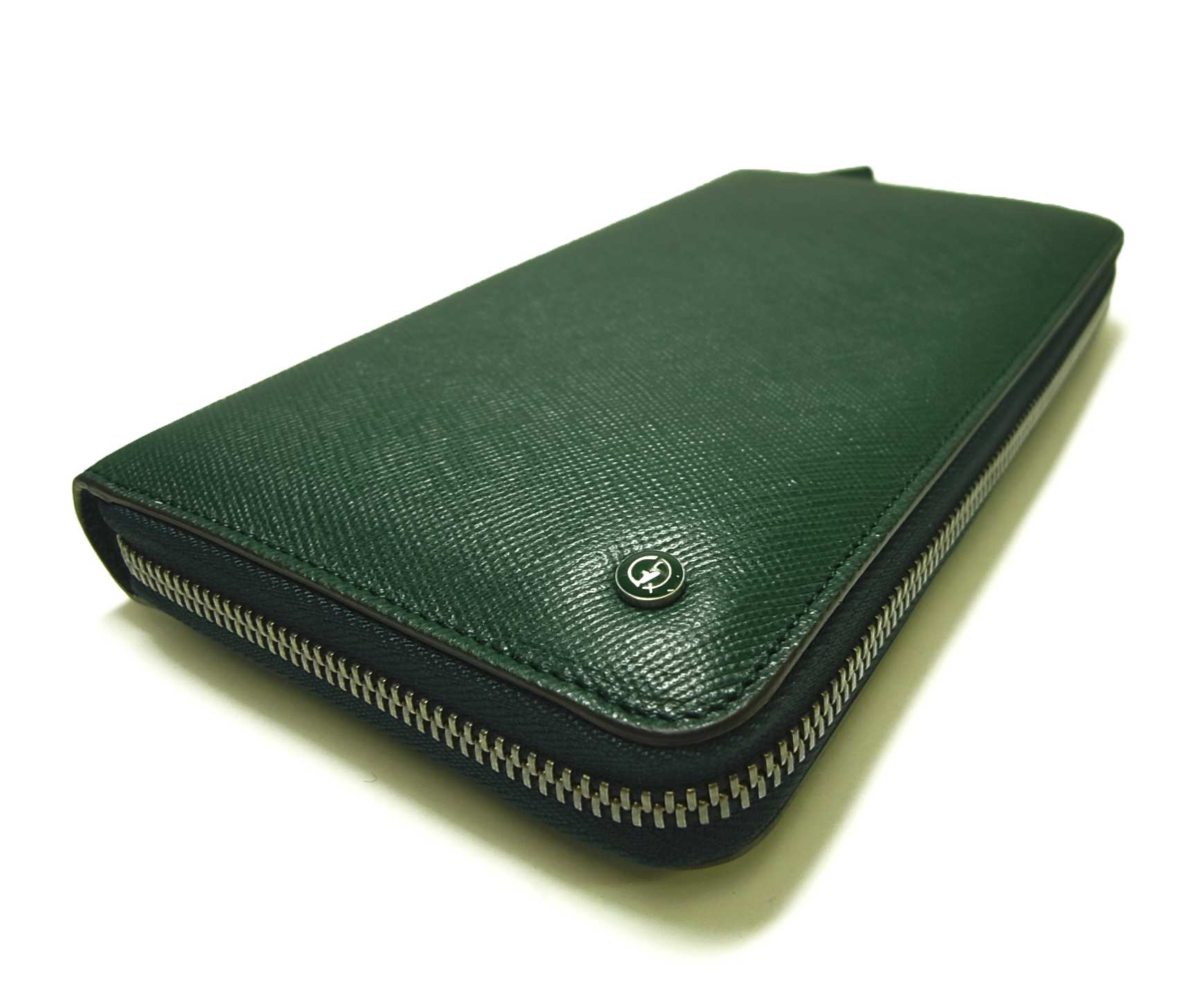 [ アルマーニ ] 財布 ジョルジオ ラウンドファスナー長財布（グリーン） - A-1882