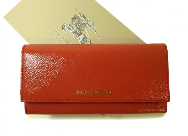バーバリー 長財布 レディース 二つ折り コーラルレッド インポートブランドショップpiazza