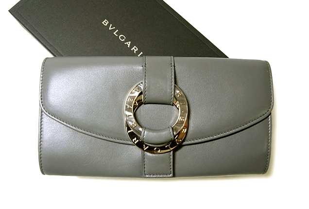ブルガリ 財布 レディース 二つ折 長財布 ストーングレー インポートブランドショップpiazza