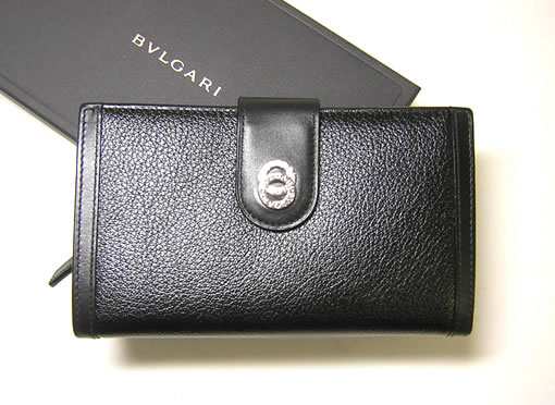 BVLGARI ブルガリ　ドッピオトンド　レザー　二つ折り財布