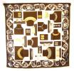 PhotoNo.1 カルティエ カルティエ　90×90サイズ　シルクスカーフ（ベージュ+ブラウン） 