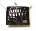 PhotoNo.1 ドルチェ＆ガッバーナ D＆G  クロコ型押しエナメルカーフ　二つ折財布（ダークブラウン） 