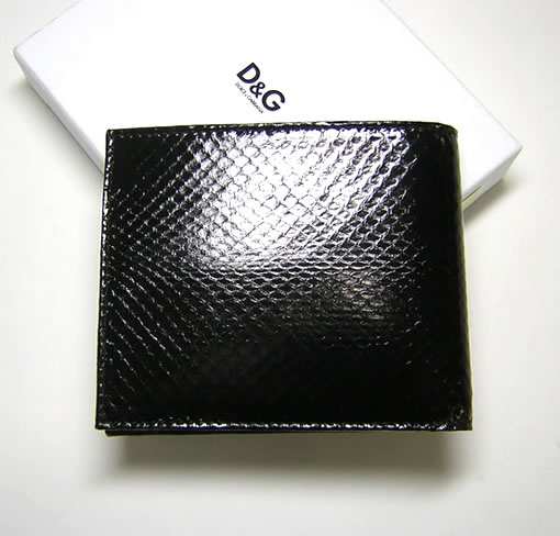 ドルガバ ] D＆G レザー二つ折財布（ブラック） - DG-801