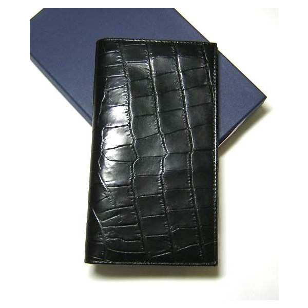ETTINGER】牛本革クロコ型押しレザーラウンドファスナー長財布