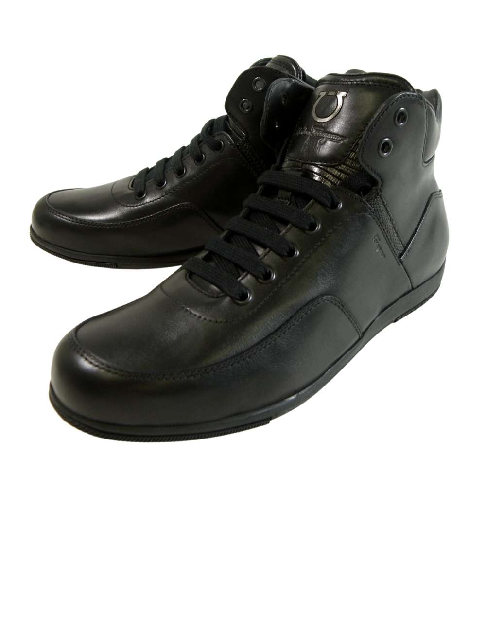 サルヴァトーレフェラガモ スニーカー 靴 メンズ ハイカット レザー SANDER （ブラック） - インポートブランドショップPiazza