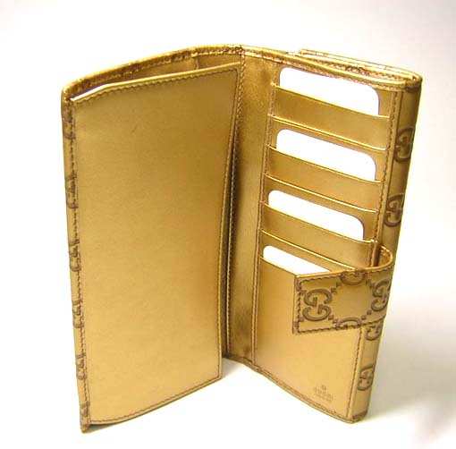 [ グッチ ] ラブリー グッチシマ 二つ折長財布（ゴールド） - G-5225
