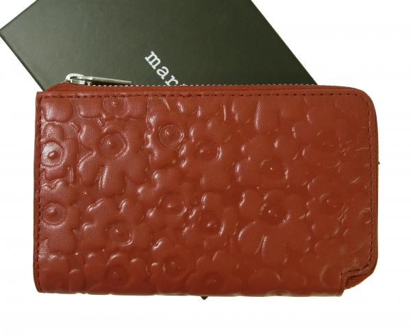 マリメッコ 財布 カードケース レザー L字ファスナー  レッド