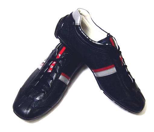 プラダスポーツ レザースニーカー4E2085（BLEU）9サイズ（日本サイズ約