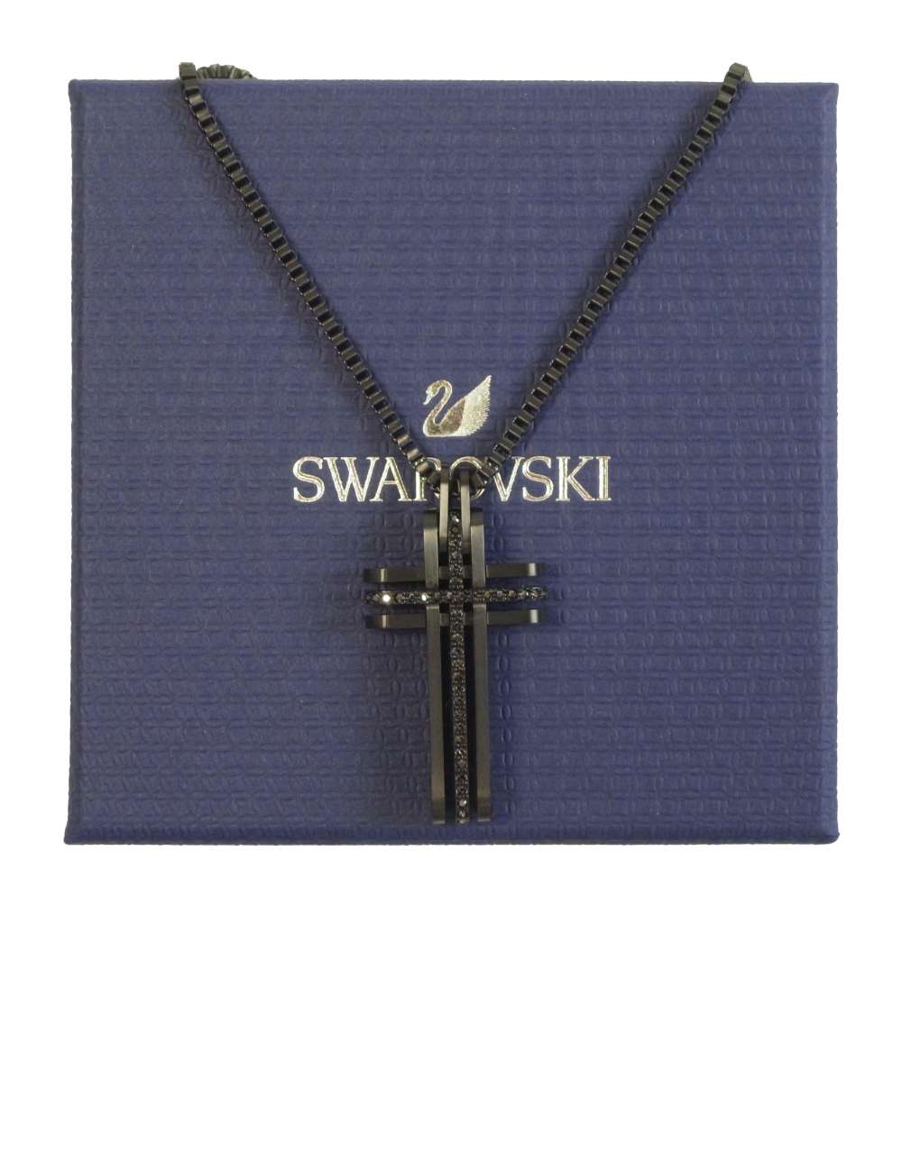 黒　クロス　ブラック　新品　ネックレス　SWAROVSKI　十字架