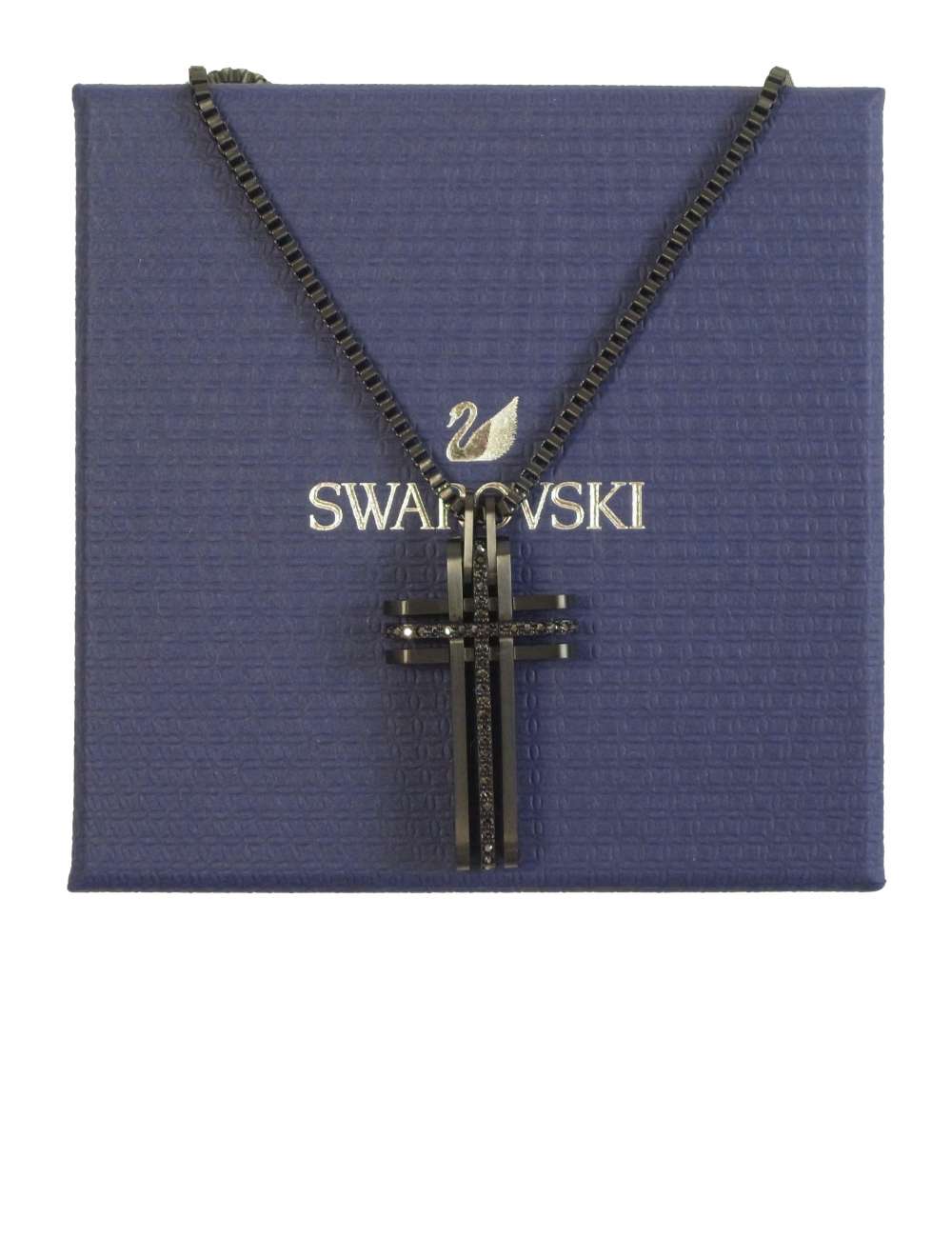 SWAROVSKI クロス ペンダント ネックレス ブラック