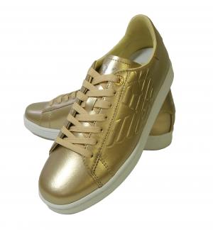 エンポリオアルマーニ レザー スニーカー トレーニング ゴールド　 EA7