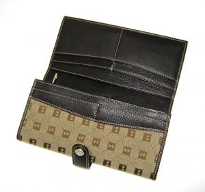 No.4 二つ折長財布（ベージュ×ブラウン）
