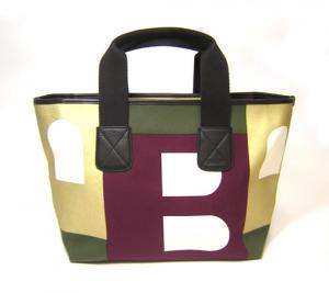 美品】BALLY キャンバス×レザー トートバッグ Bロゴ総柄