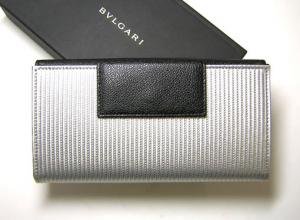 No.2 ミレリゲ　三つ折Wホック長財布（シルバー）