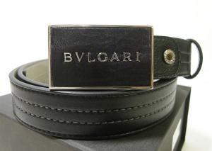 ブルガリ  ＜訳あり・アウトレット＞長さ調整可能　BVLGARI  Plateバックルベルト（ブラック）