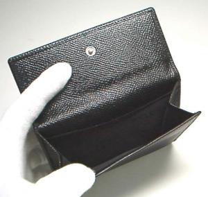 No.3 グレインカーフ 二つ折Wホック財布(ブラック)