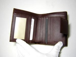 No.3 <お買い得特価>ブルガー パス付ダブルフェイス二つ折財布(ダークブラウン)