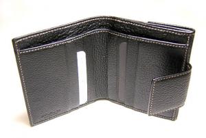 No.4 オバル ダブルフェイス二つ折財布(ブラック)