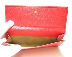 No.7 オバル　ダブルフェイス二つ折長財布（コーラル）