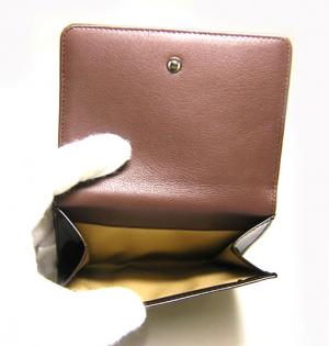 No.5 レオーニ　二つ折Wホック財布（モカ）