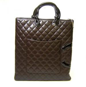 No.3 カンボン　トートバッグ（ダークブラウン×エナメルダークブラウン）