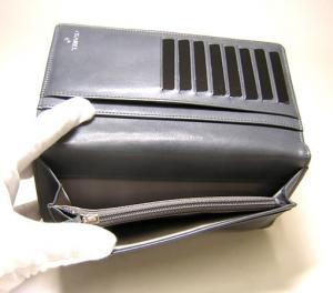 No.5 ラムスキン　二つ折長財布（グレー）