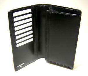 No.4 エナメルカーフ　二つ折長財布（ブラック）