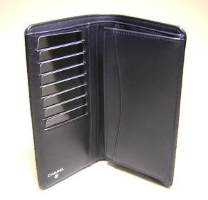 No.4 ラムスキン　二つ折長財布（ネイビー）