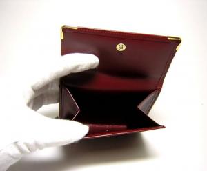 No.5 ダブルホック　三つ折り財布（マスト／ルビー）
