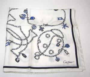 No.2 カルティエ　70×70サイズ　シルクスカーフ（アイボリー）