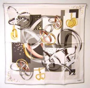 カルティエ カルティエ 90×90サイズ シルクスカーフ（ブラウン