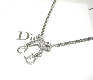 【美品】クリスチャンディオール　Dior　リボンネックレス　シルバー　22AW