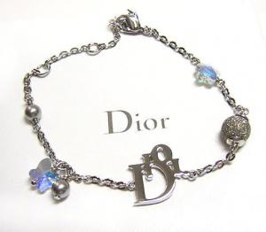  クリスチャンディオール Diorクリスタルロゴ　フラワリーブレスレット（グリス） MainPhoto