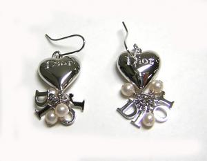 No.2 アクセサリー ハートDiorパールピアス(ホワイト)