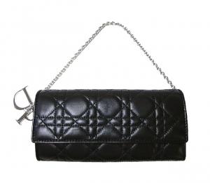 クリスチャンディオール 財布 レディース ミニクラッチウォレット ブラック LADYDIOR