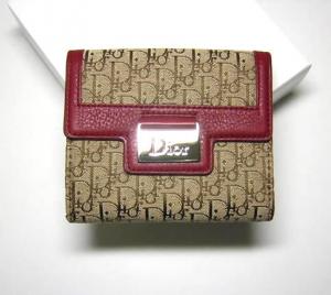  クリスチャンディオール ジャガードディオールディオリシモ　二つ折財布（ベージュ+レッド） MainPhoto