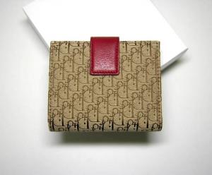 No.2 ジャガードディオールディオリシモ　二つ折財布（ベージュ+レッド）
