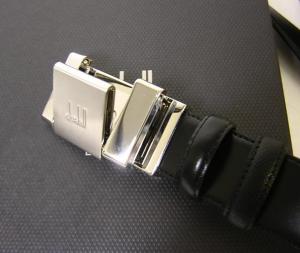 No.4 Dunhill　ツイストバックルメンズベルト（リバーシブル　ブラック／ブラック）