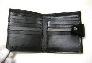 No.3 ニつ折ダブルホック財布（ブラック）