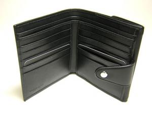 No.4 ニつ折ダブルホック財布（ブラック）