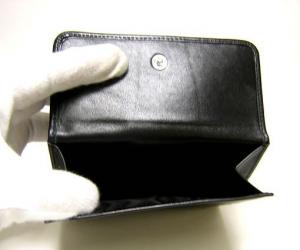No.5 ニつ折ダブルホック財布（ブラック）