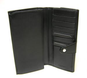 No.4 ニつ折ダブルホック長財布（ブラック）