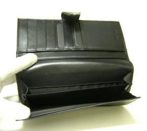 No.5 ニつ折ダブルホック長財布（ブラック）