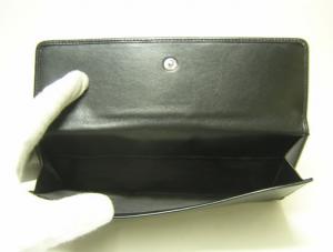 No.6 ニつ折ダブルホック長財布（ブラック）