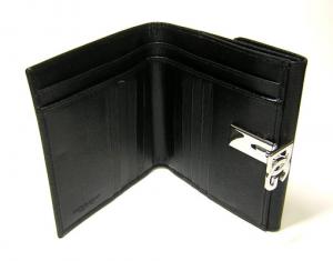 No.4 ニつ折ダブルホック財布（ブラック）