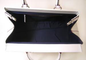 No.6 パテントレザー　ハンドバッグ（ホワイト）